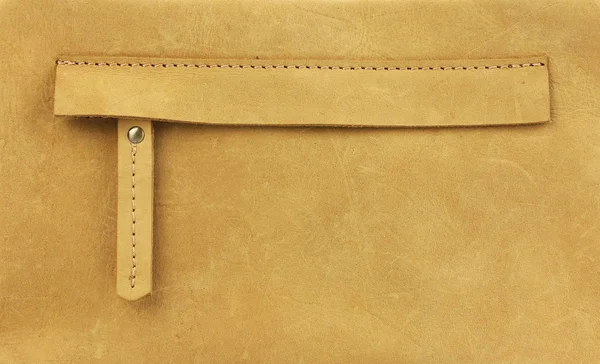 Hidden zipper pocket on the yellow leather bag — Stock Photo, Image