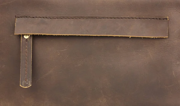 Bolsillo oculto con cremallera en el bolso de cuero marrón — Foto de Stock