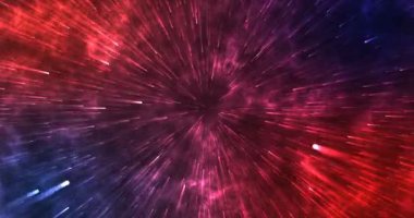 Abstract space animation of the motion of stars in a galaxy glowing neon, glowing lasers and lines. Background fuchsia color for the holiday and social networks posters
