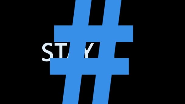 Hashtag stanna hemma på svart bakgrund — Stockvideo