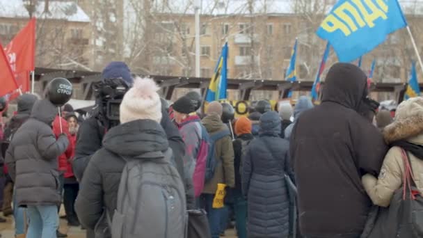 Protestní shromáždění v Moskvě — Stock video