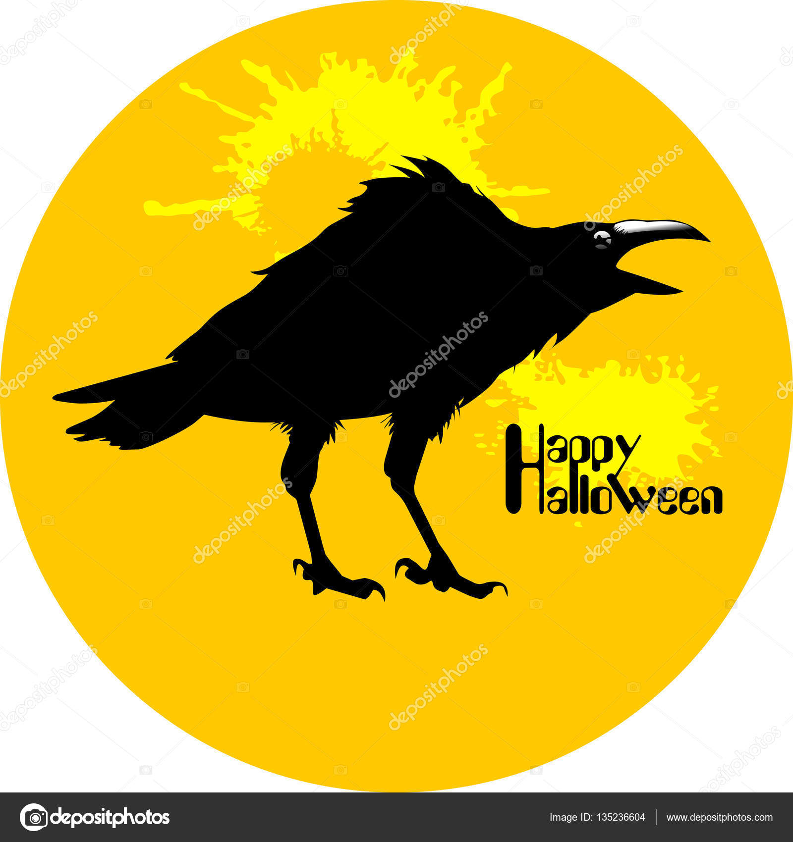 Carte Halloween Noir Corbeau Image Vectorielle Sababa66