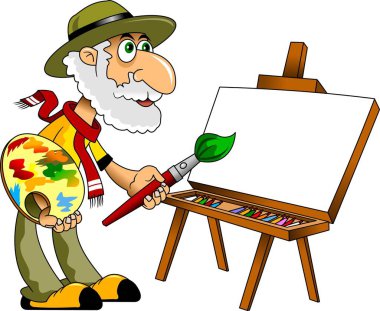 Ressam paleti tuval tarafından