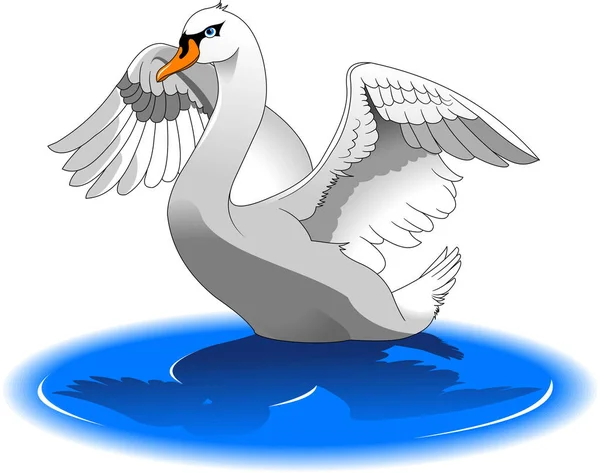 Swan bird illustration — Stock Vector