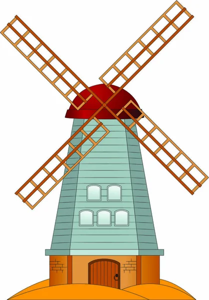 Karikaturenbild der Windmühle — Stockvektor