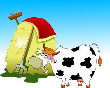 İnek ve saman yığını 
