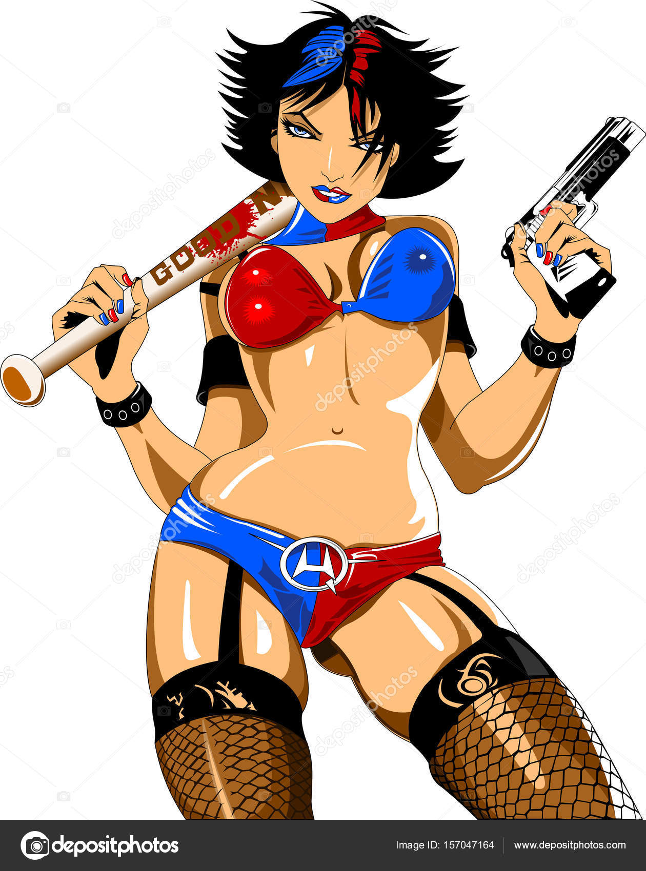 Woman With Baseball Bat And Gun Stock Vector Image By C Sababa66 Woman With Baseball Bat And Gun Stock Vector Image By C Sababa66