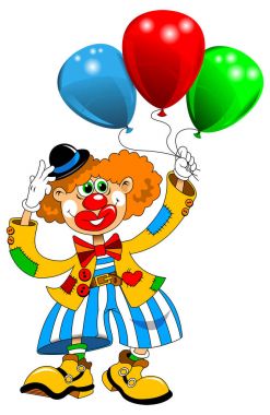Neşeli palyaço balon ile 