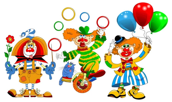 Cartoon kleur clowns — Stockvector