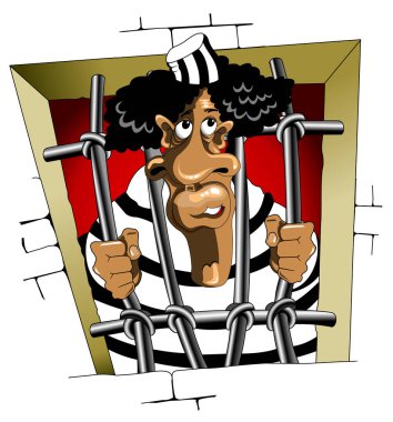 Tehlike tutuklu adalet tasarım, vektör çizim karikatür tarzı olarak yakalanan