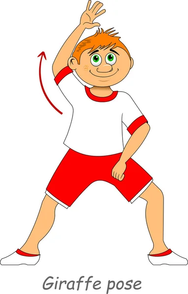 Jonge Atleet Voert Gymnastische Oefeningen Vector Illustratie — Stockvector