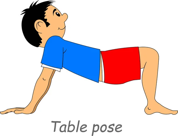 Jeune Athlète Effectue Des Exercices Gymnastique Vecteur Illustration — Image vectorielle