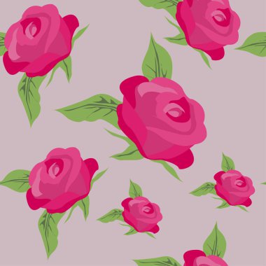 Seamless modeli. Kumaşlar, tekstil, kağıt, duvar kağıdı, web sayfaları, düğün davetiyeleri Güllü arka plan. Çiçek süsleme. Vektör