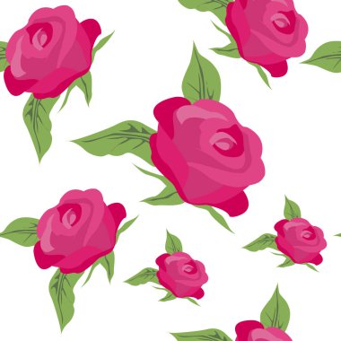 Seamless modeli. Kumaşlar, tekstil, kağıt, duvar kağıdı, web sayfaları, düğün davetiyeleri Güllü arka plan. Çiçek süsleme. Vektör