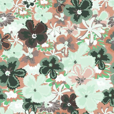 Sorunsuz çiçek desenli. Kumaşlar, tekstil, kağıt, duvar kağıdı, web sayfaları, düğün davetiyeleri için arka plan. Vektör