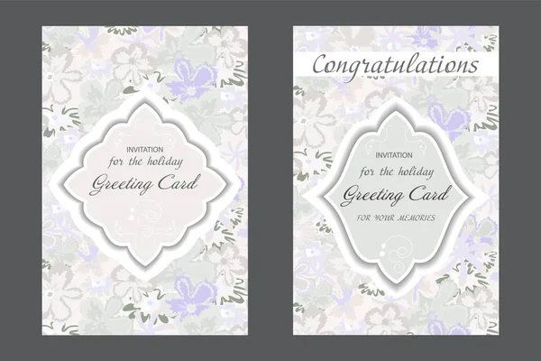 Set of wedding card. Vintage. Decorative retro greeting card or invitation design. Vector — Stock Vector