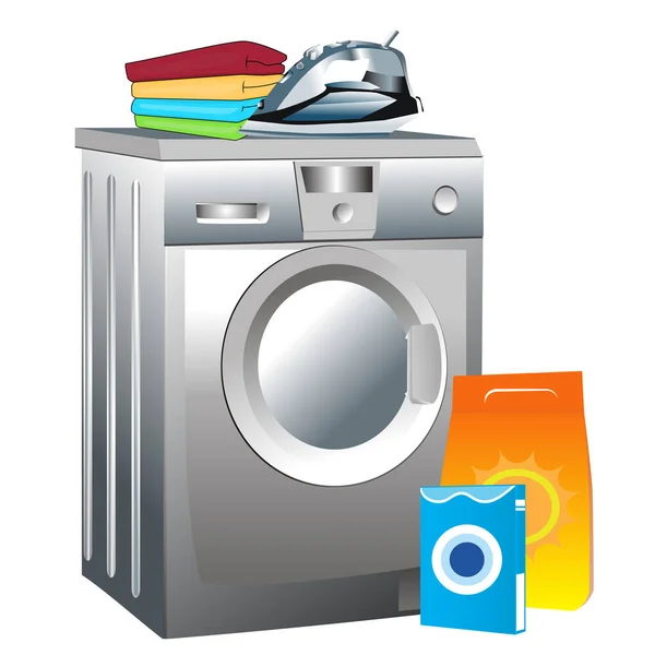 Çamaşırhane servisi. Vektör — Stok Vektör