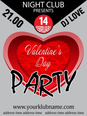 Sevgililer günü partisi davetiyesi şablon arka plan kalp ile. Vektör 