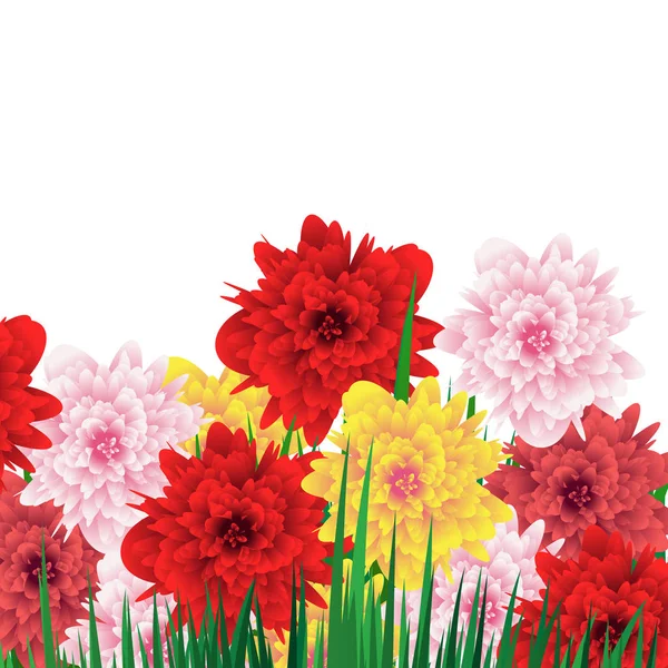 Renkli çiçekli çiçekli bahar arka plan. Tebrik kartı. Vektör — Stok Vektör