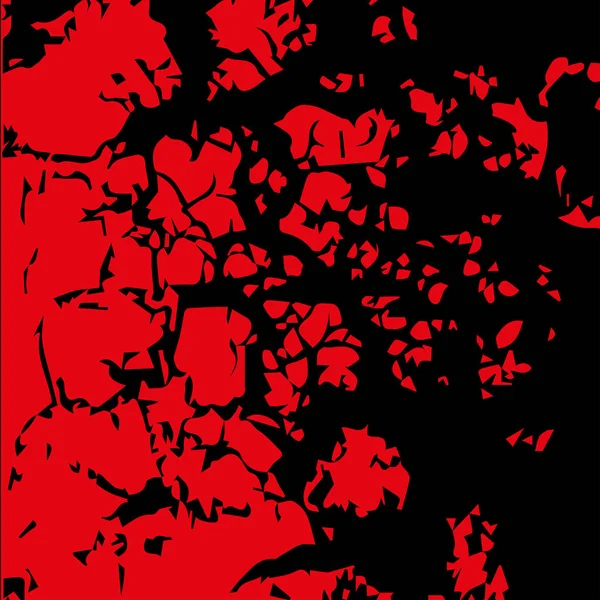 Абстрактный образ крови. Брызги красными чернилами на черном фоне. Вектор — стоковый вектор