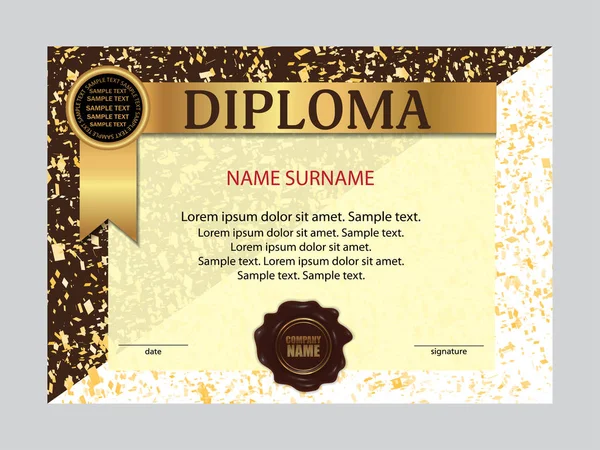 Şablon diploma veya sertifika. Vektör — Stok Vektör