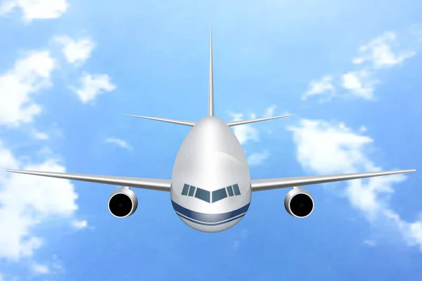 Το αεροπλάνο που φέρουν αντιμέτωπη με τον ουρανό. Διάνυσμα — Διανυσματικό Αρχείο