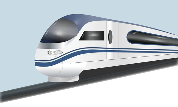 Treno ad alta velocità super snello. Concetto di trasporto ferroviario turismo e viaggi ferroviari. Vettore — Vettoriale Stock