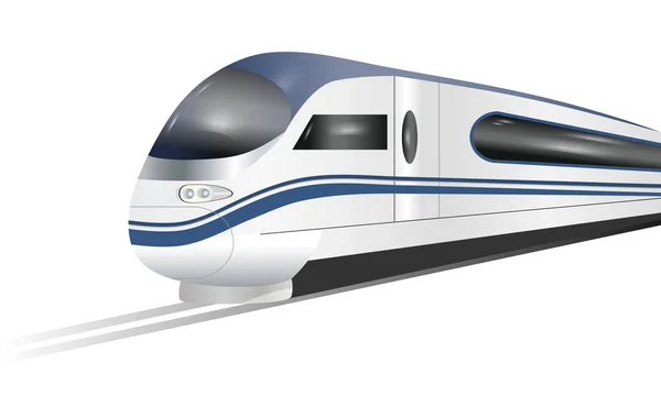 Comboio super aerodinâmico de alta velocidade isolado em fundo branco.Conceito de transporte de turismo ferroviário e viagens ferroviárias. Vetor — Vetor de Stock