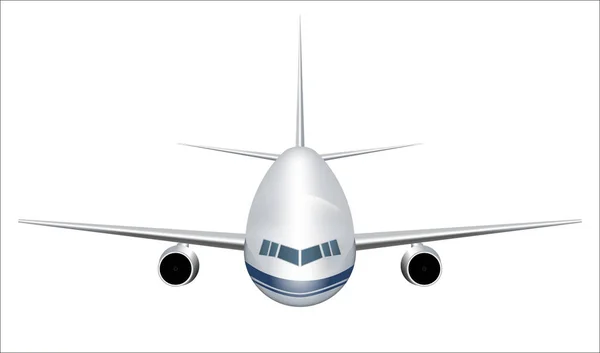 Αεροπλάνο πετώντας απομονώνονται σε λευκό φόντο. Διάνυσμα — Διανυσματικό Αρχείο