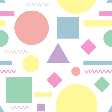 Seamless modeli. Geometrik tasarım doku. Broşür, kapak, ders kitabı, defter, schoolbook vb için basit renkli şekiller. Vektör