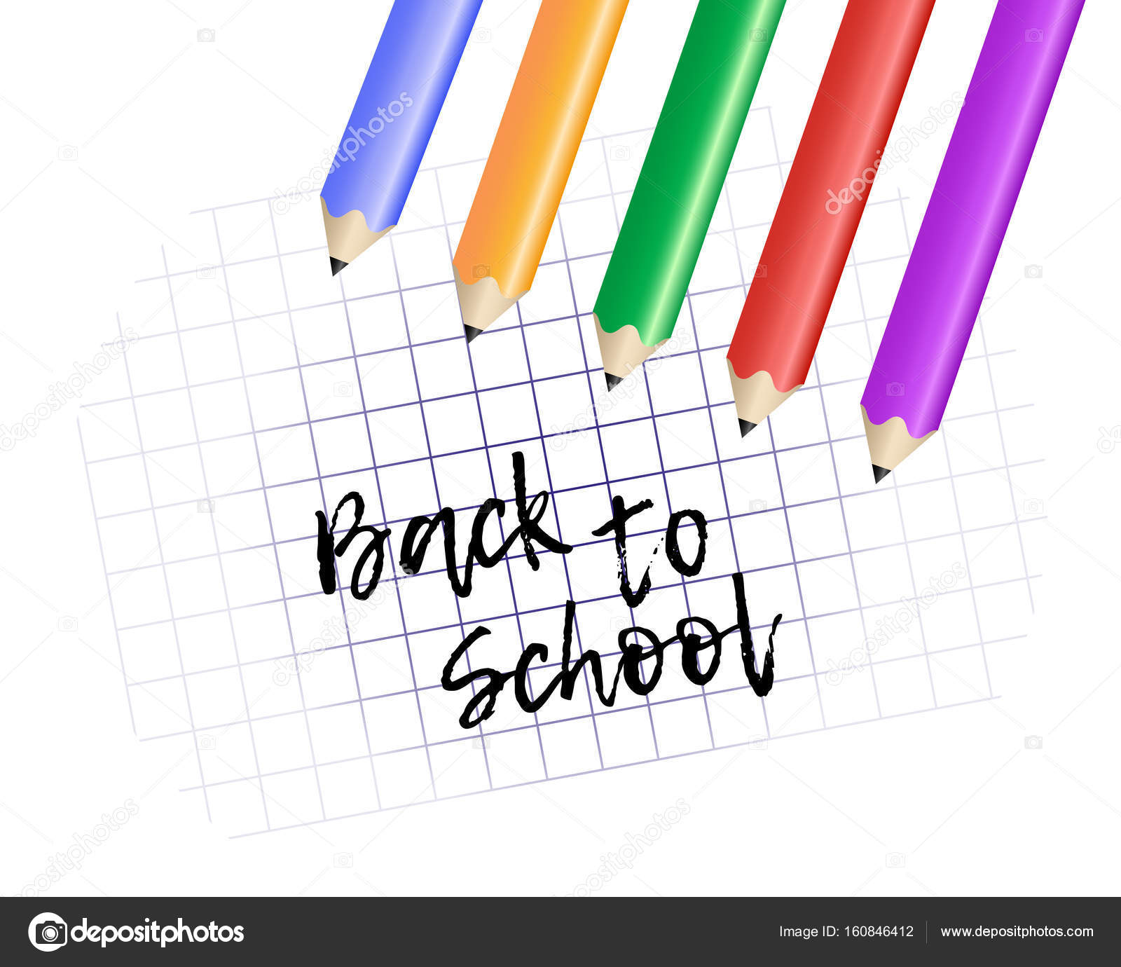 Modello di disegno torna a scuola Matite colorate e quaderno con spazio per il vostro testo Illustrazione di vettore — Vettoriali di NataliaKarebina