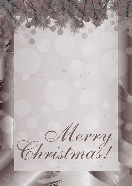 Merry Christmas verticale achtergrond met bessen. Vector — Stockvector