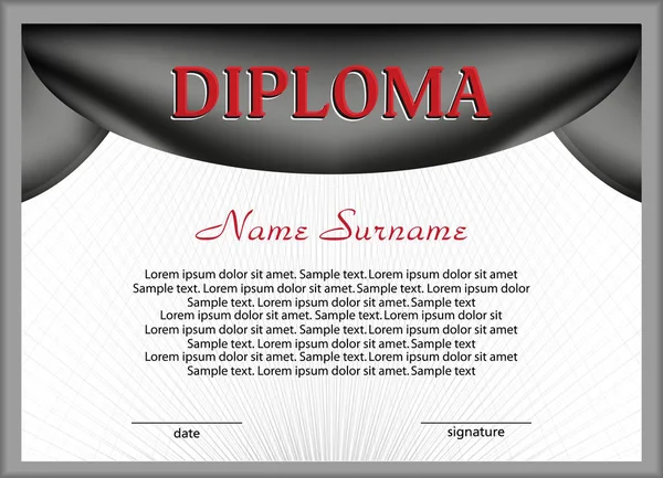 Diploma ou certificado do modelo. Vetor — Vetor de Stock