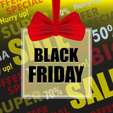 Siyah Cuma satış tasarım posteri veya başlığı. Vektör