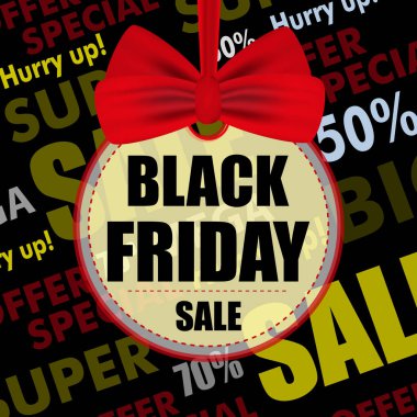 Siyah Cuma satış tasarım posteri veya başlığı. Vektör 