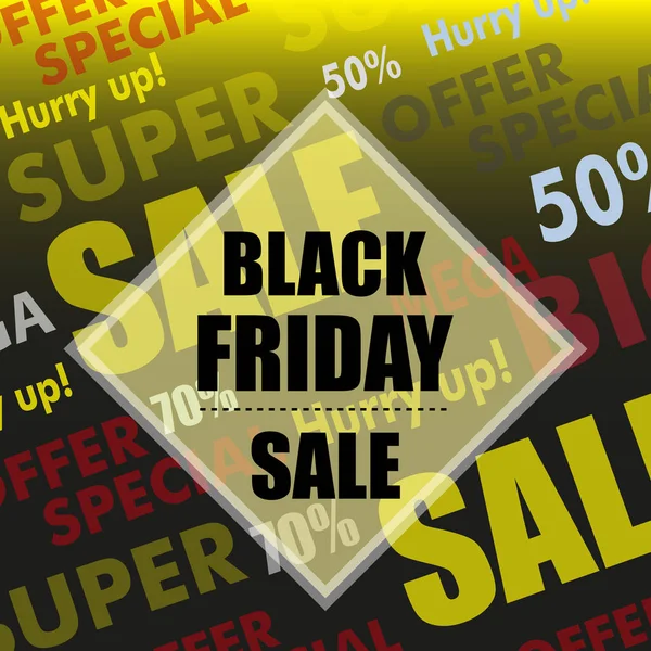 Siyah Cuma satış tasarım posteri veya başlığı. Vektör 