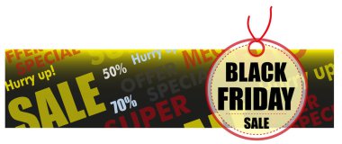 Afiş Black Friday Satılık. Şablon tasarım. Vektör 