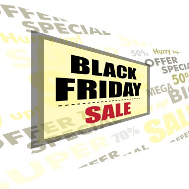 Siyah Cuma satış tasarım posteri veya başlığı. Vektör