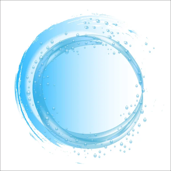 Fondo de agua salpicadura círculo. Símbolo circular. Vector — Vector de stock