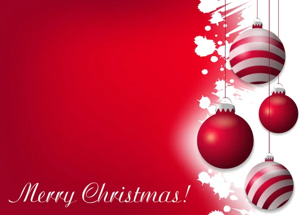 红色圣诞背景与红色小。装饰元素为假日设计。矢量 — 图库矢量图片