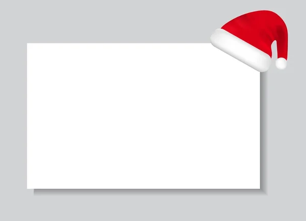 带有圣诞老人帽子的纸页。它可以用于问候和礼品卡, 信件等。矢量 — 图库矢量图片