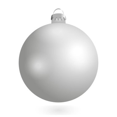 Gümüş Noel top beyaz arka plan üzerinde izole. Vektör