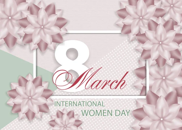 Hermoso fondo con flores para el Día Internacional de la Mujer el 8 de marzo. Vector — Vector de stock