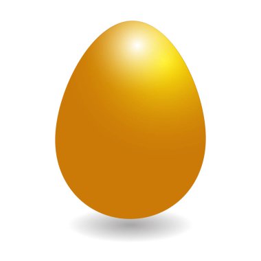 Beyaz arka plan üzerinde izole bayram tebriki için altın Paskalya yumurtası. Paschal dekorasyon. Vektör