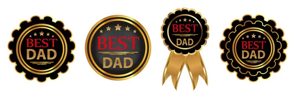 Collection four vector badges "Best dad". Vector — Stock Vector