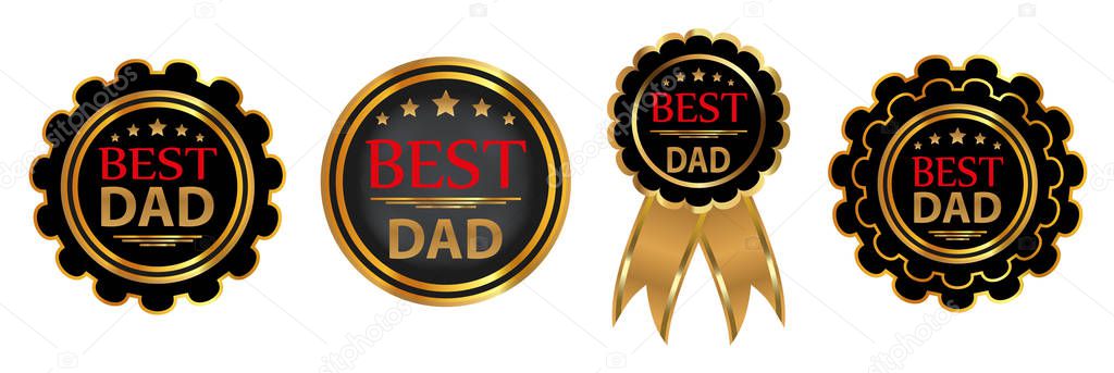 Collection four vector badges 