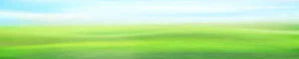 Banner Naturaleza verde, fondo en una borrosa de hierba y cielo. Ver con espacio de copia añadir texto. Vector — Vector de stock
