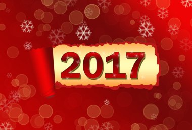 Torned kağıt Nev yıl 2017 artalanları