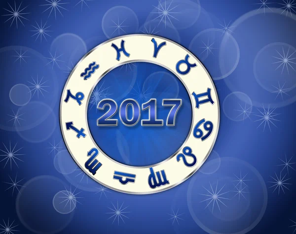 Астро 2017 натальной з символікою гороскоп — стокове фото