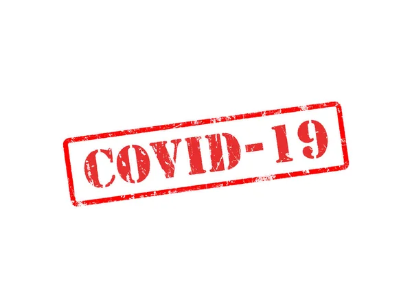 Kırmızı lastik mühür COVID-19 virüs krizinin sembolü
